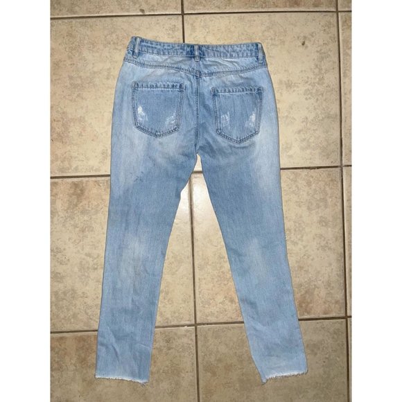 Adam Levine Custom Distressed Washed Denim Jeans Womens Size 1 - Picture 2 of 3